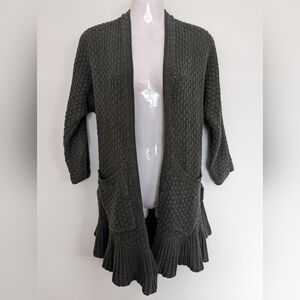 Anthropologie Guinevere knit open cardigan green xs
